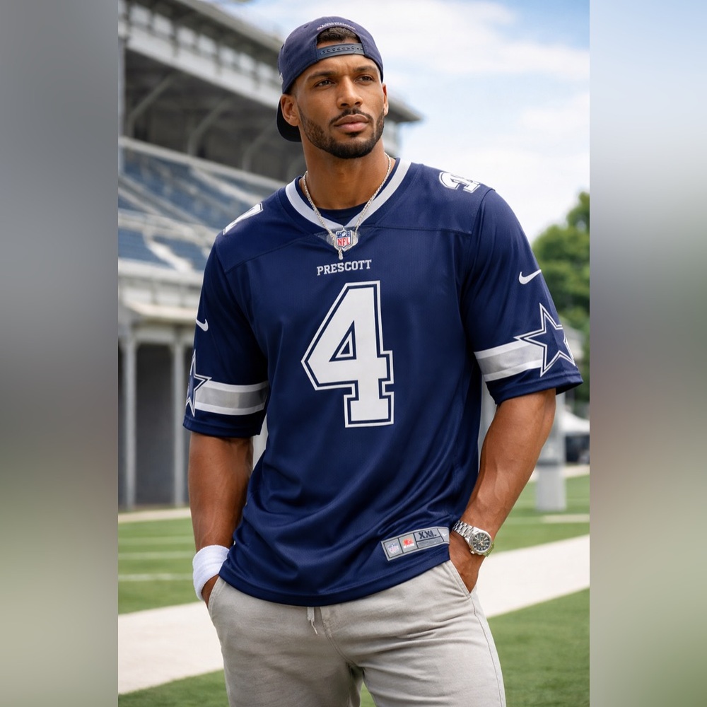Dallas Cowboys Dak Prescott #4 Nike NFL 100 Jersey XXL Blue Stitched Football